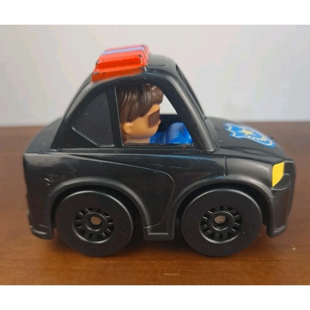 Fisher Price Little People Wheelies Police Car Driver 2019 Black Vehicle